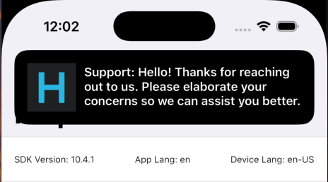 Support In-App Notification